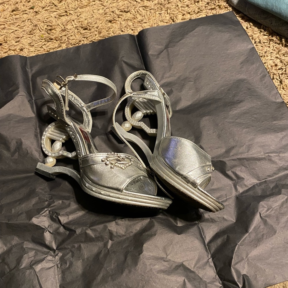 Silver high heels